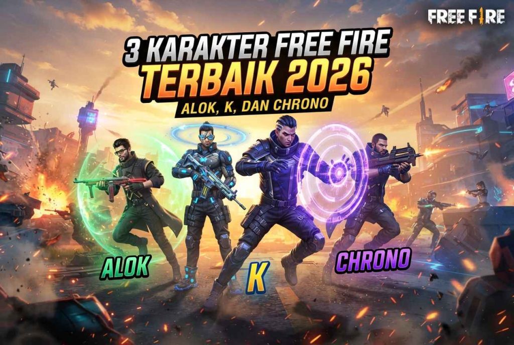3 Karakter Free Fire Terbaik 2026: Alok, K, dan Chrono