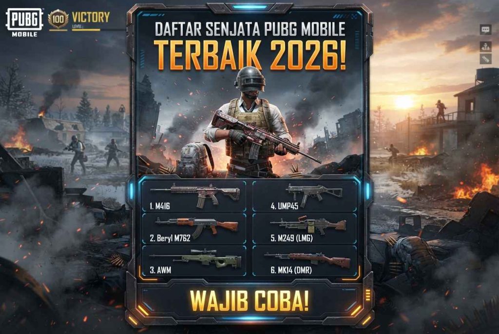 Daftar Senjata PUBG Mobile Terbaik 2026, Wajib Coba!