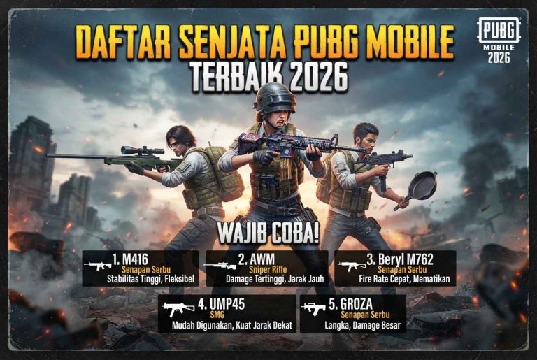 Daftar Senjata PUBG Mobile Terbaik 2026, Wajib Coba!