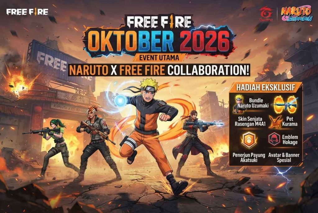 Event Free Fire Oktober 2026: Ada Naruto dan Hadiah Eksklusif