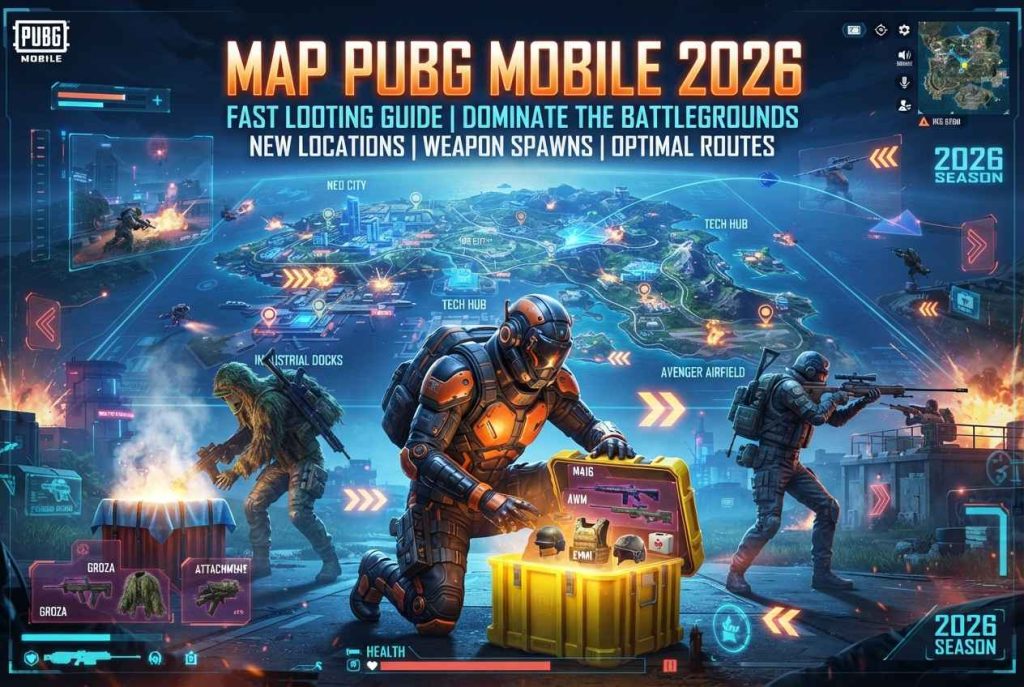 Map PUBG Mobile 2026: Panduan Landing agar Cepat Dapat Loot